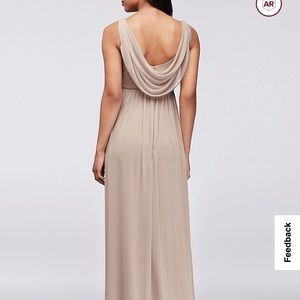 David’s Bridal Long Mesh Dress with Cowl Back